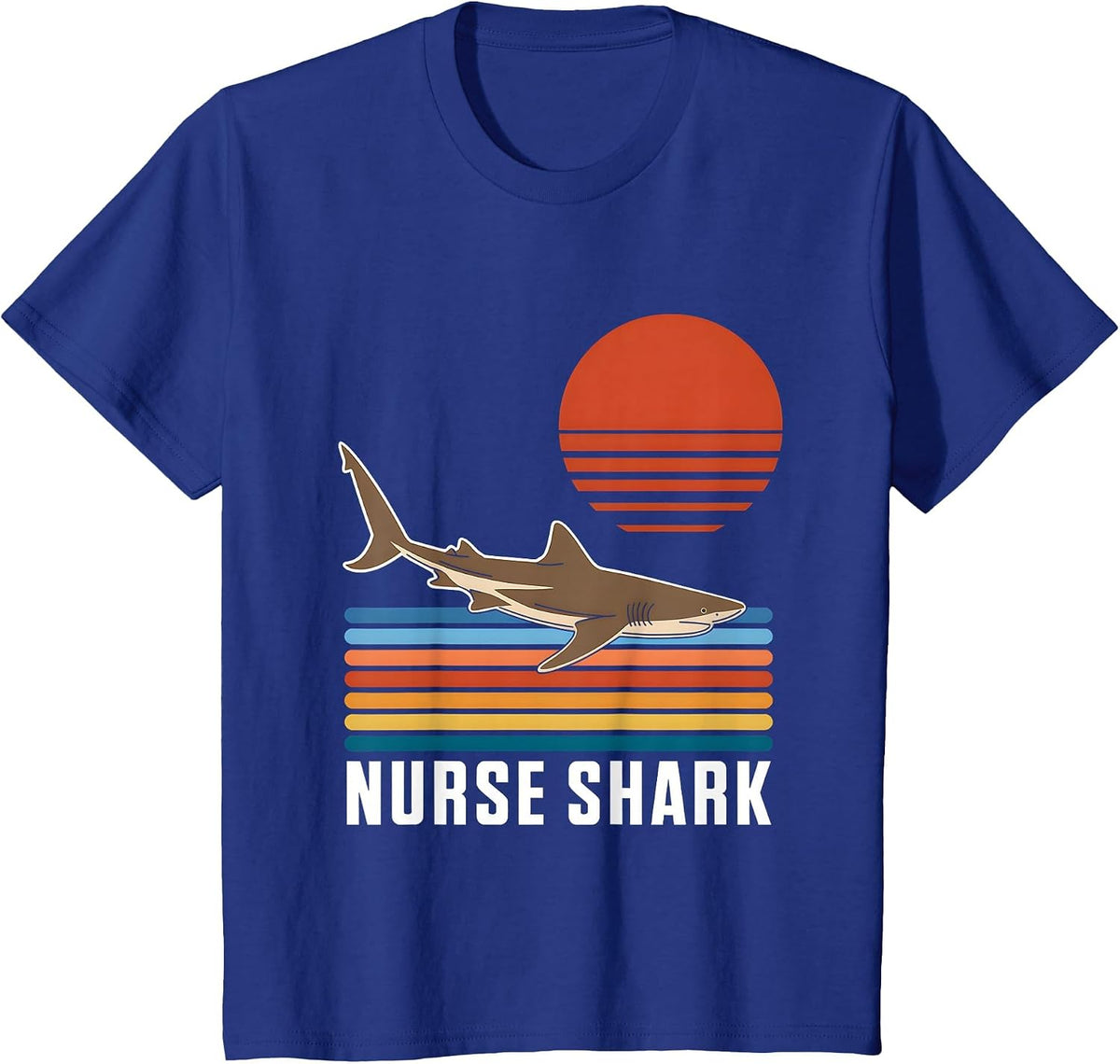 Nurse Shark Retro T-Shirt - Royal Blue