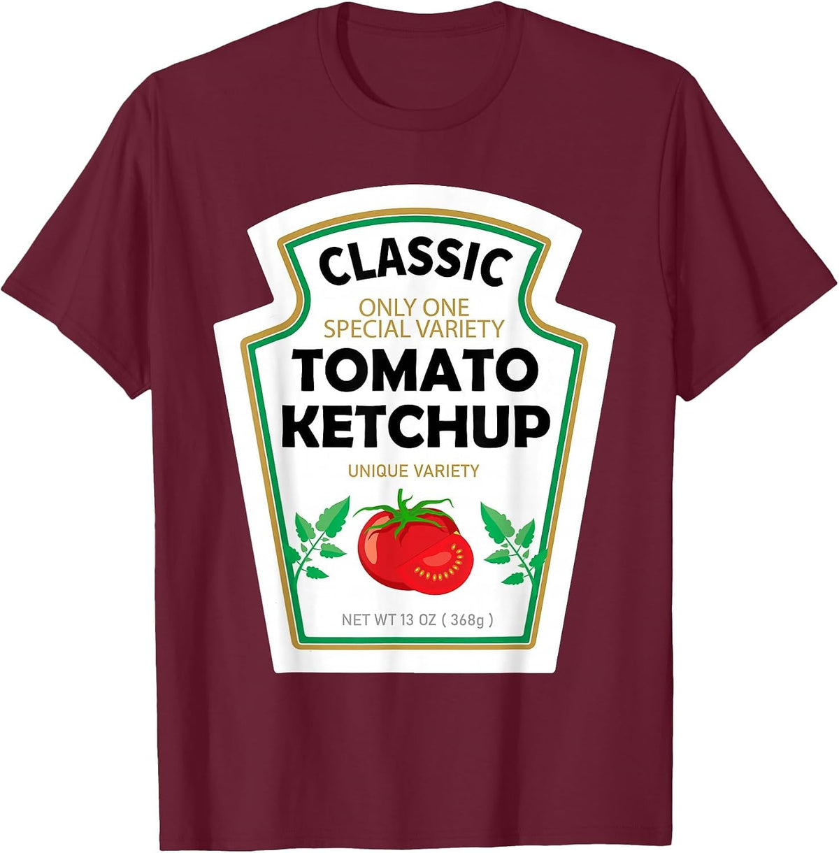 Red Ketchup DIY Costume Matching Couples Groups Halloween T-Shirt - Burgundy