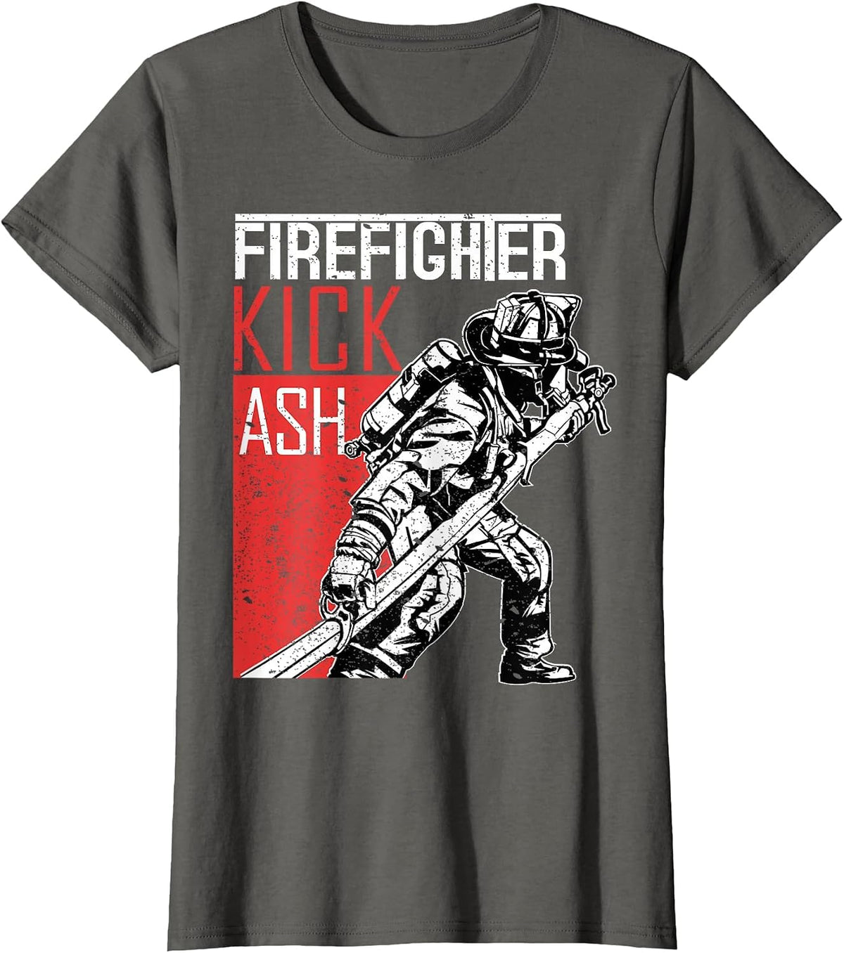 Firefighter Kick Ash Fireman T-Shirt - Asphalt Grey