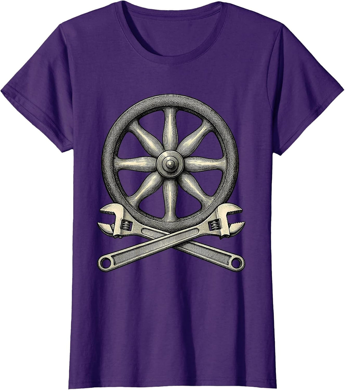 Women's Valve Wheel Plumbers Funny Pipefitter Occupation Humor T-Shirt - Purple