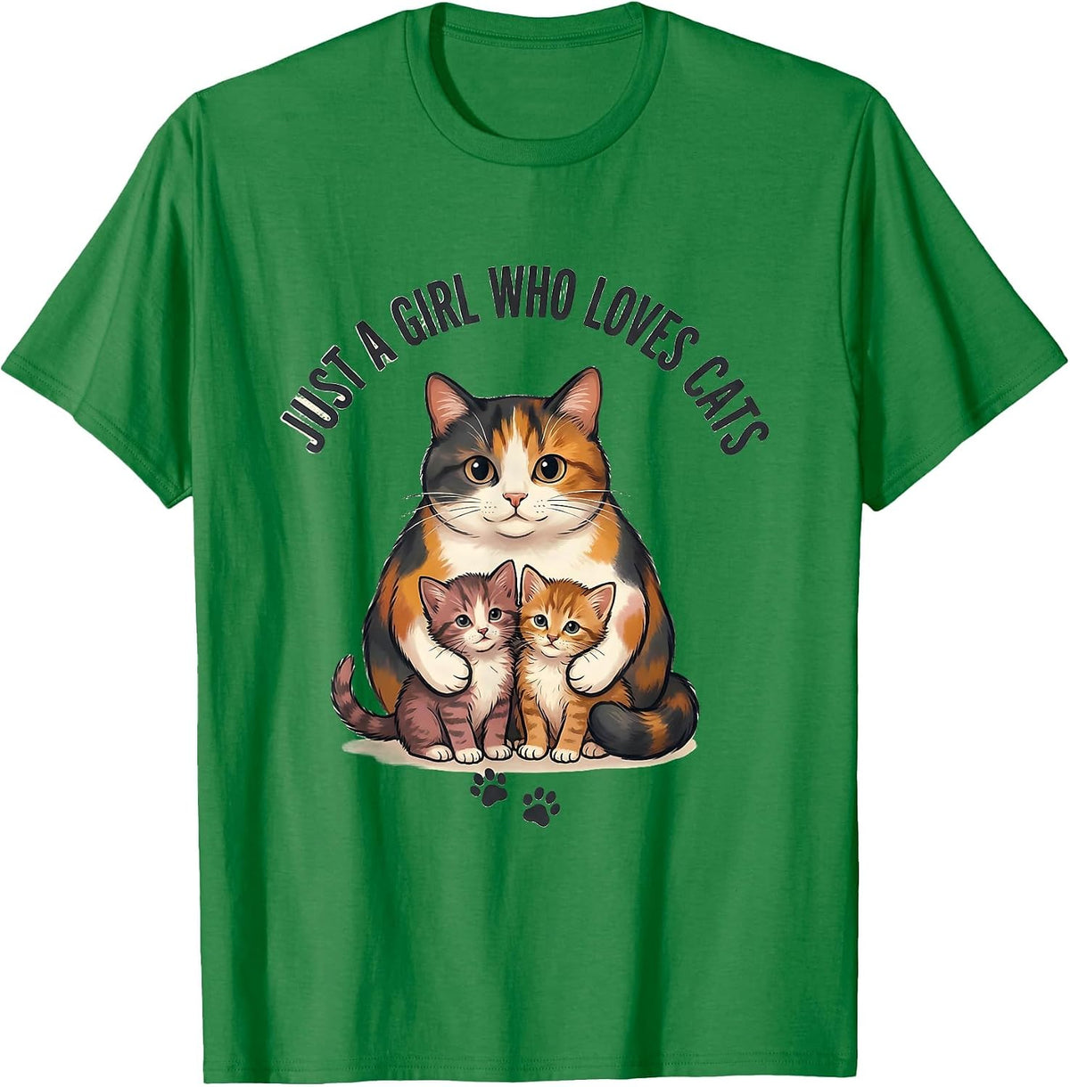 Men's Just A Girl Who Loves Cats Cute Cat Lover Kawaii Gift T-Shirt - Kelly Green