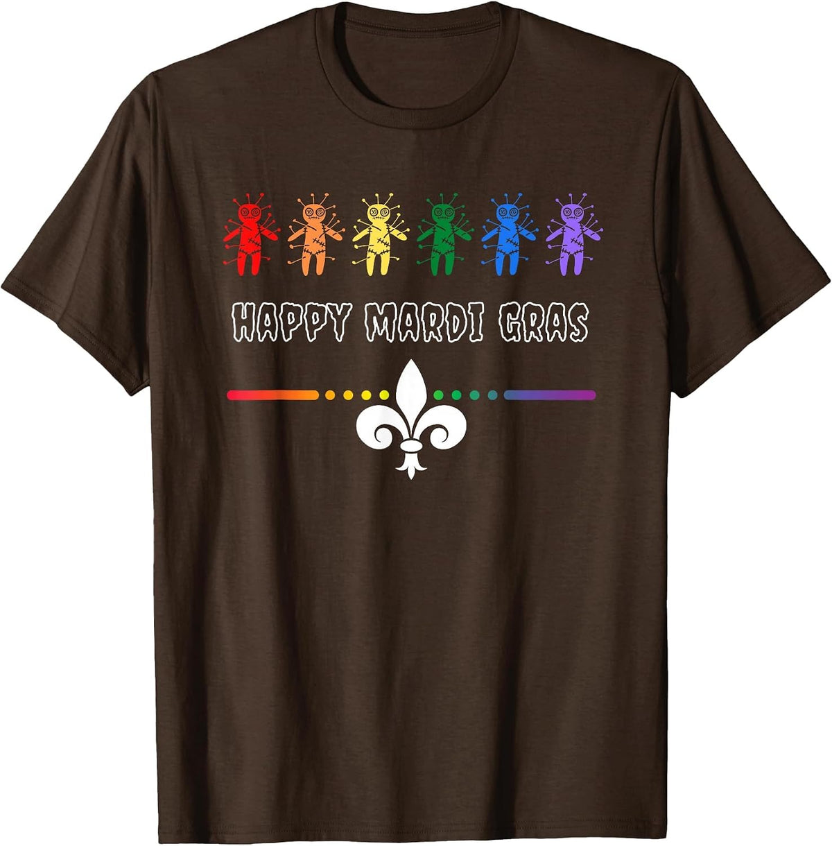 Mardi Gras LGBTQ Gay Pride Goth LGBT New Orleans T-Shirt - Brown