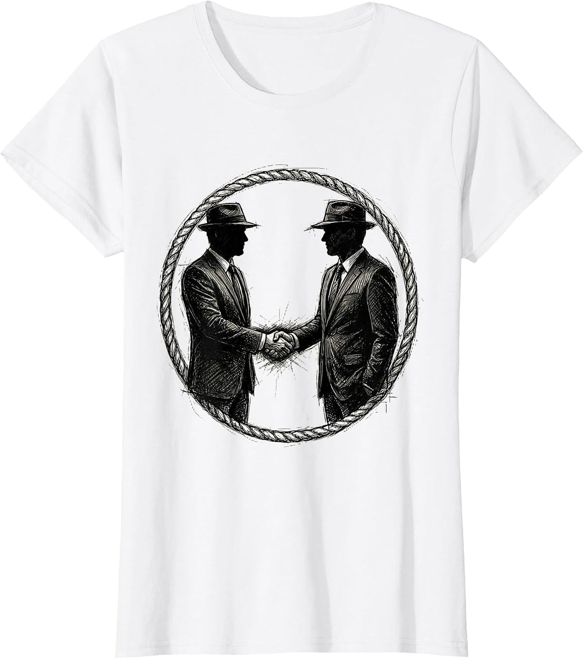 I Cant But I Know A Guy Shadowy Handshake T-Shirt - White