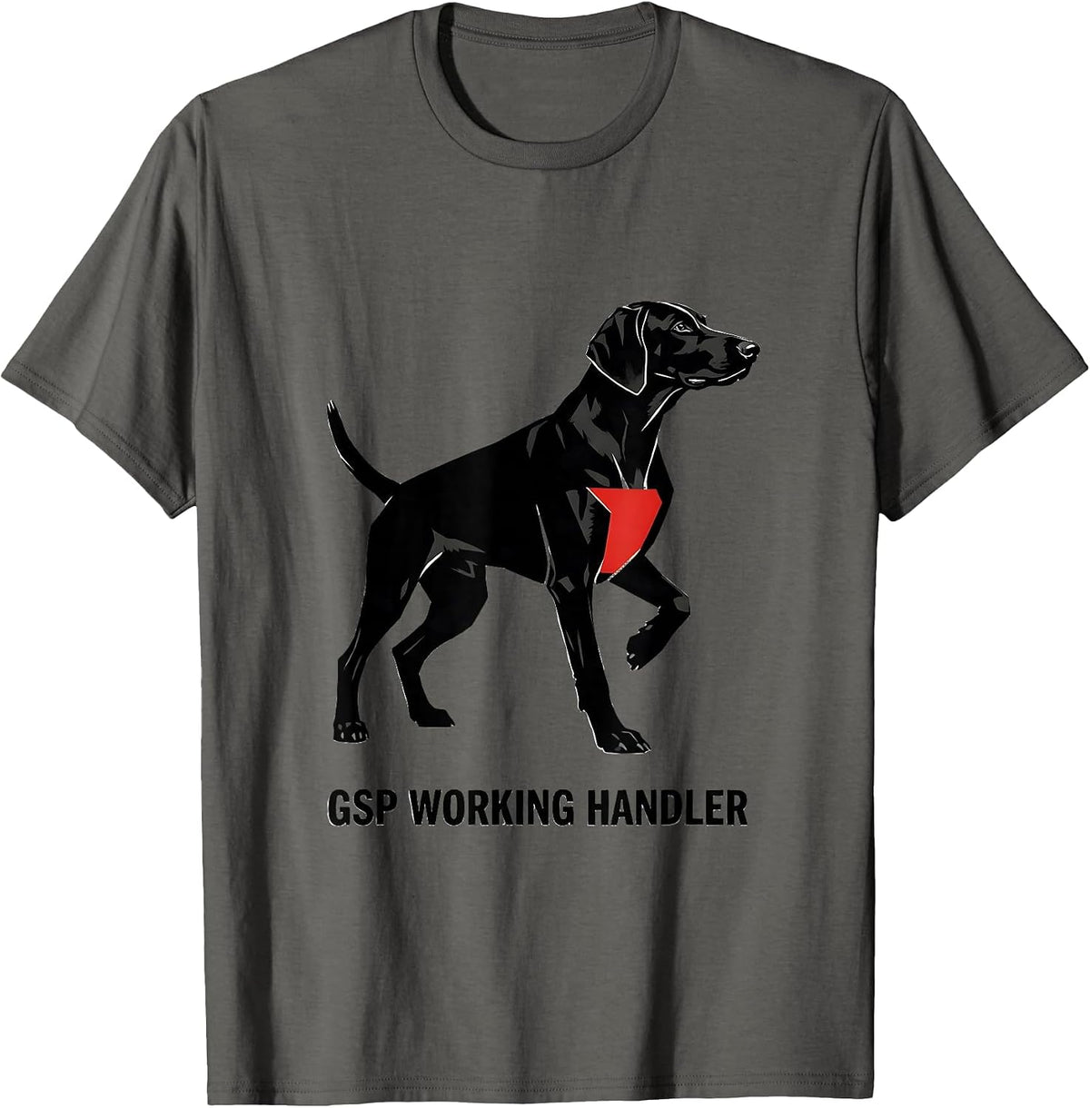 Men's GSP Working Handler Funny German Shorthaired Pointer Dog T-Shirt - Asphalt Grey