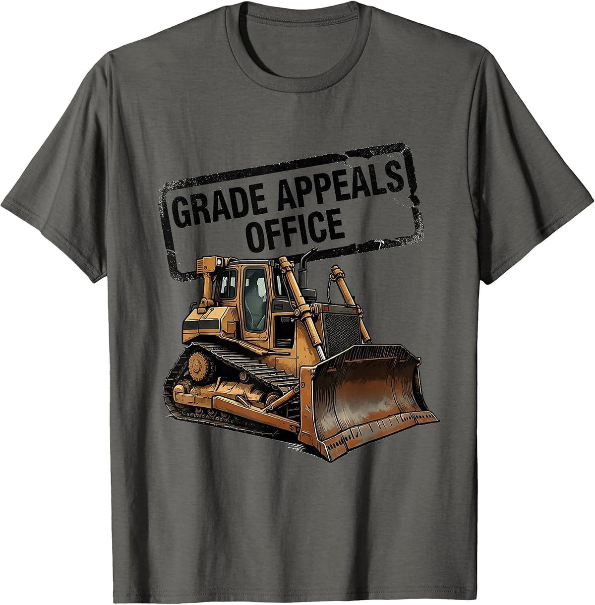 Men's Grade Appeals Office Rubber Stamp Heavy Equipment Operator T-Shirt - Asphalt Grey