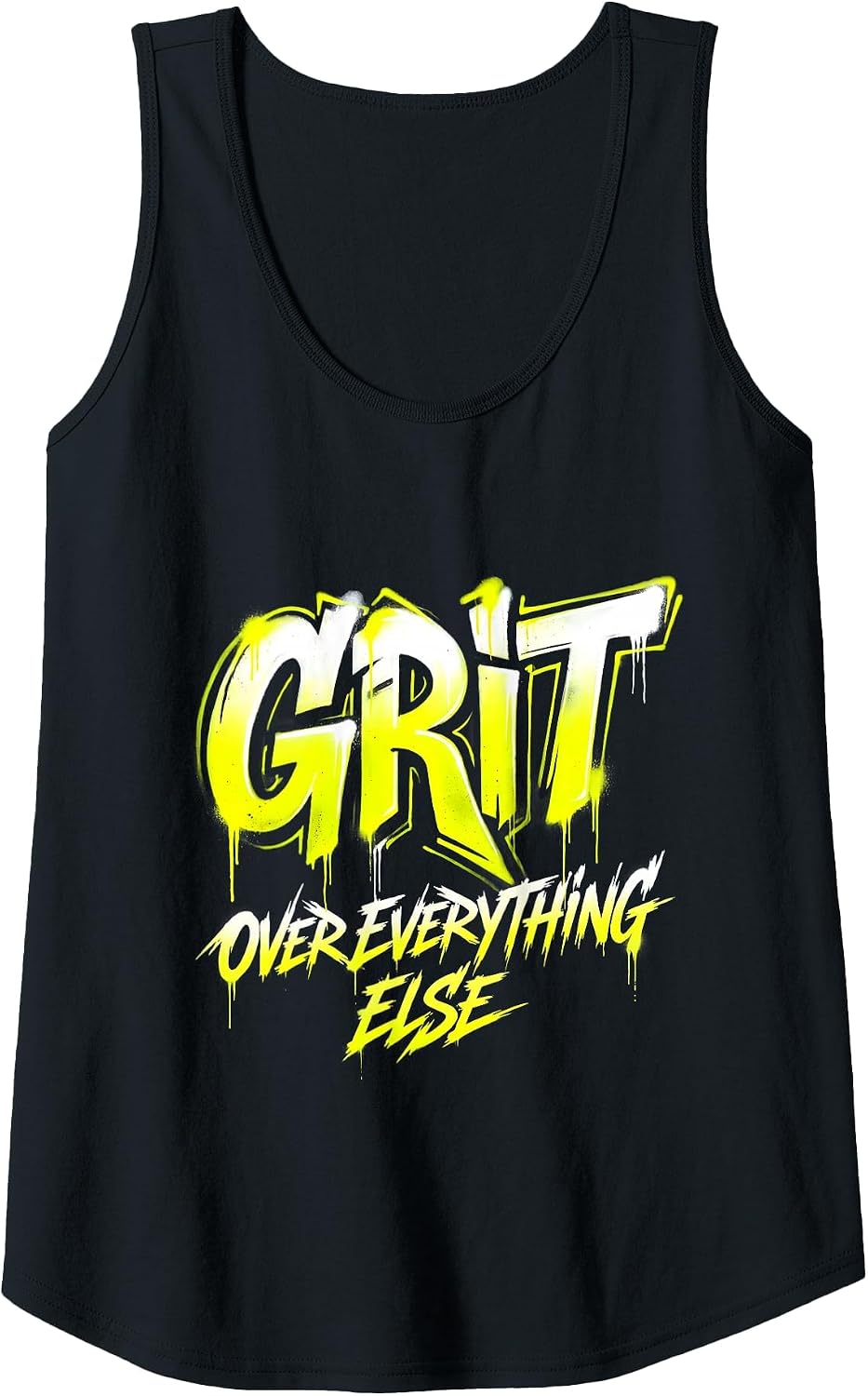 Grit Over Everything Motivational Design Tank Top - Black