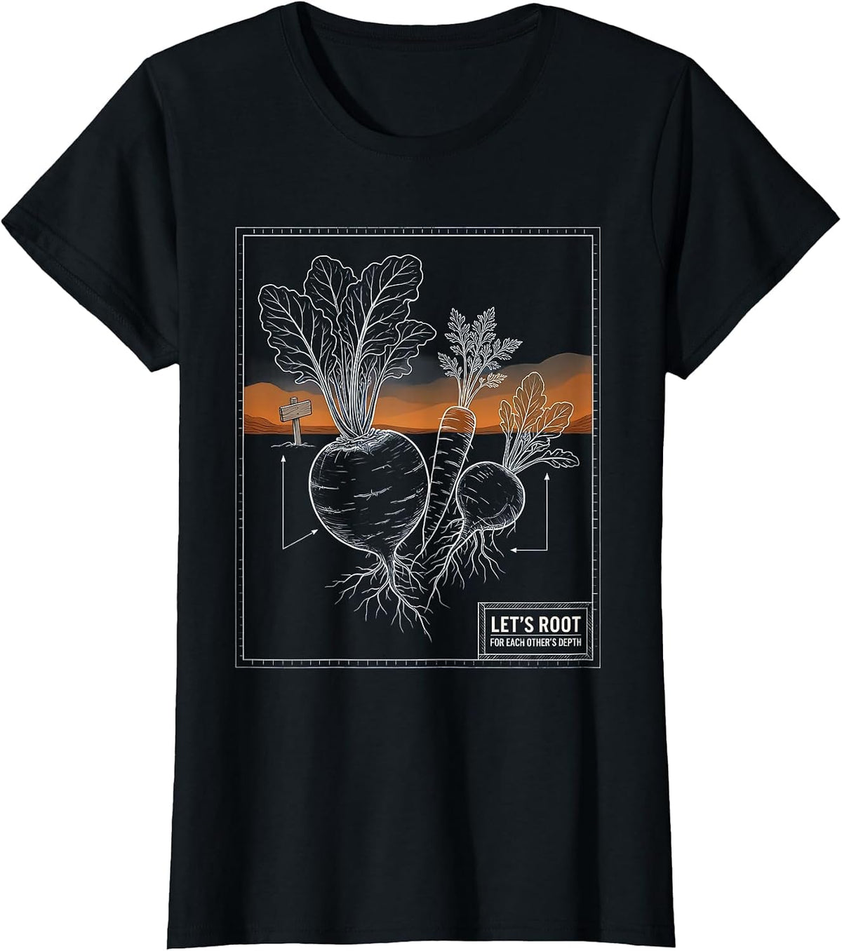 Let's Root For Each Other's Depth Gardeners Plant T-Shirt - Black
