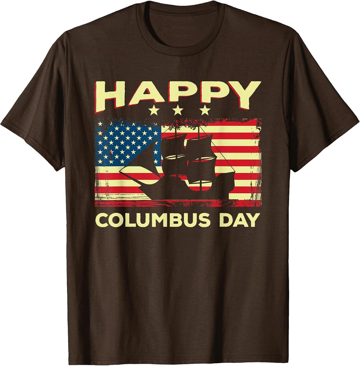 Happy Columbus Day - Discovery Italian Explorer T-Shirt - Brown