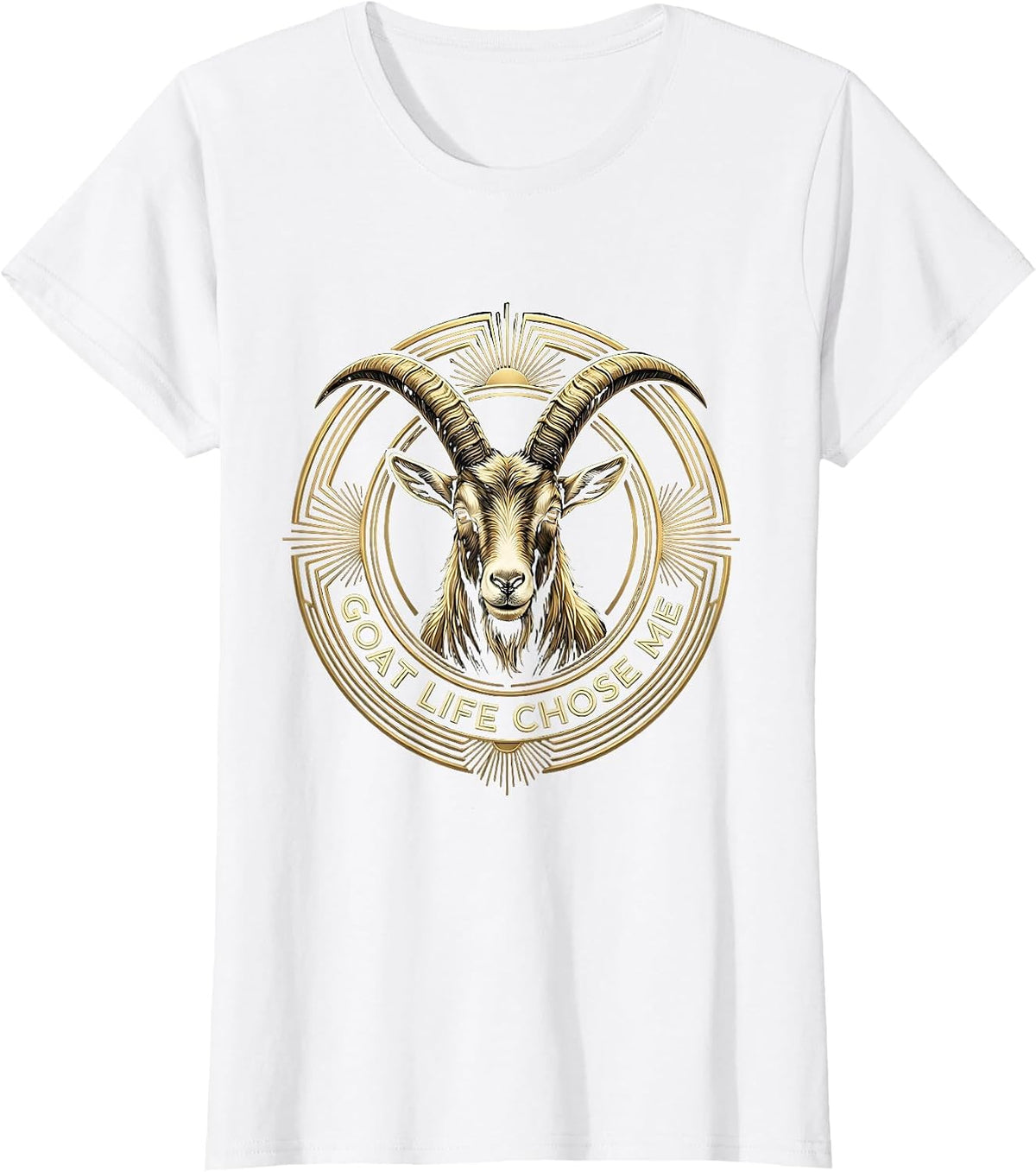 Women's Goat Life Chose Me Funny Goat Design T-Shirt - White