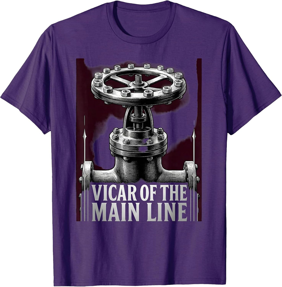 Men's Vicar Of The Main Line Gothic Funny Plumber Pipefitter Gift T-Shirt - Purple