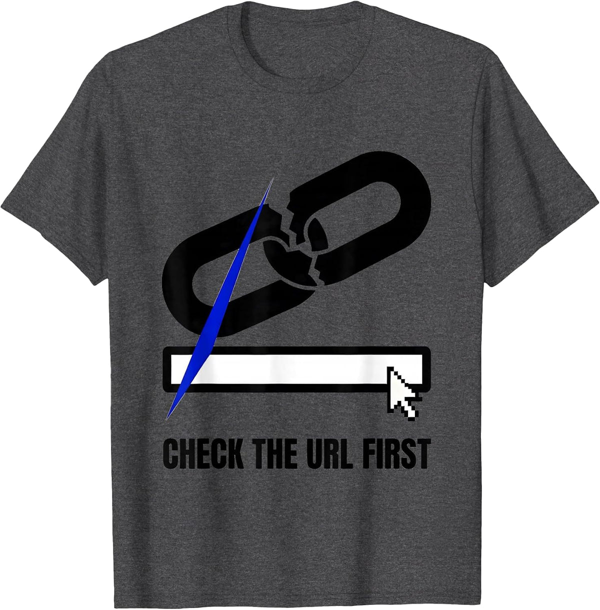 Men's Check The URL First Brutalist IT Support Programmer Gift T-Shirt - Dark Heather Grey