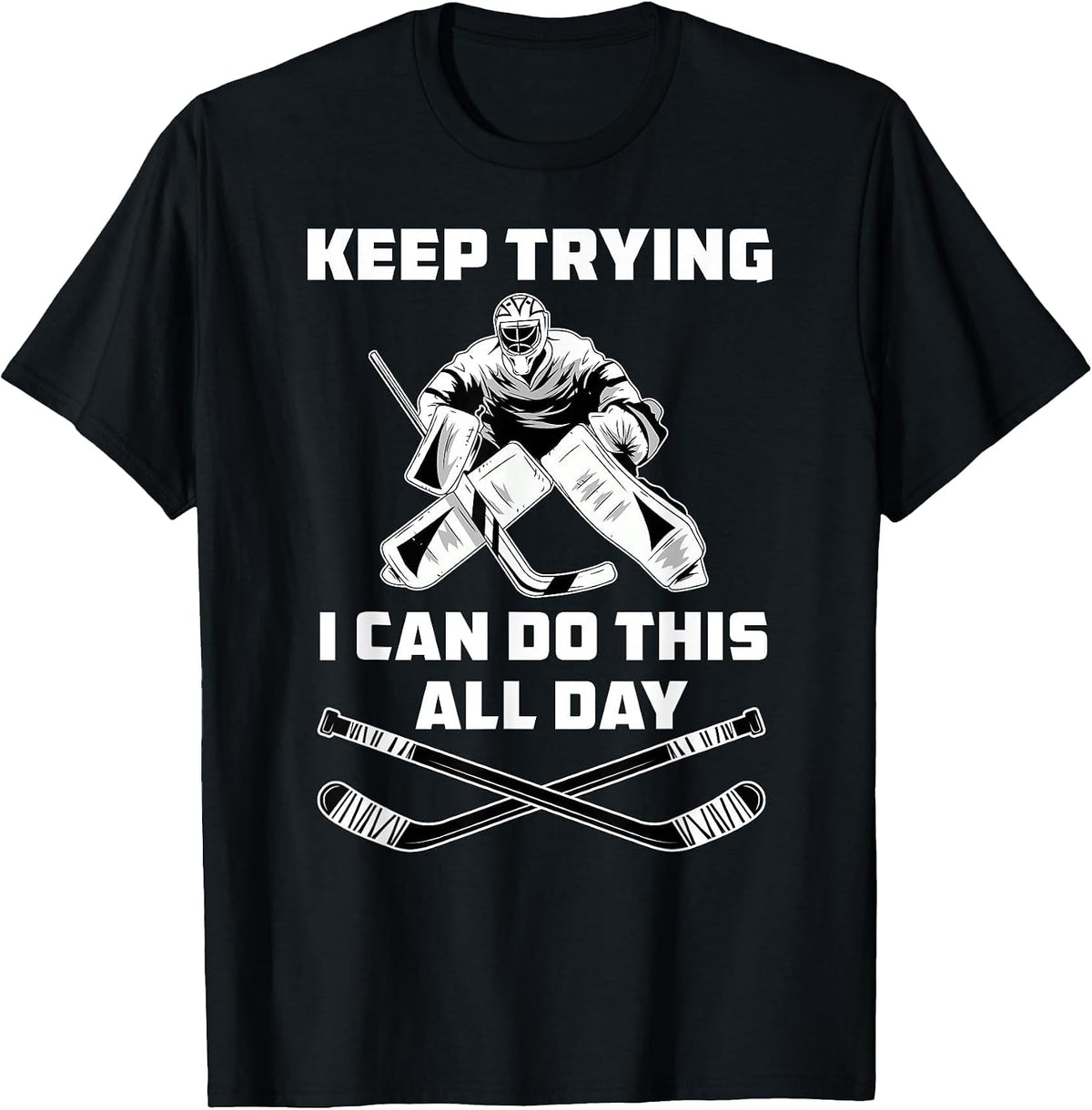 Funny Ice Hockey Goalie T-Shirt - Black