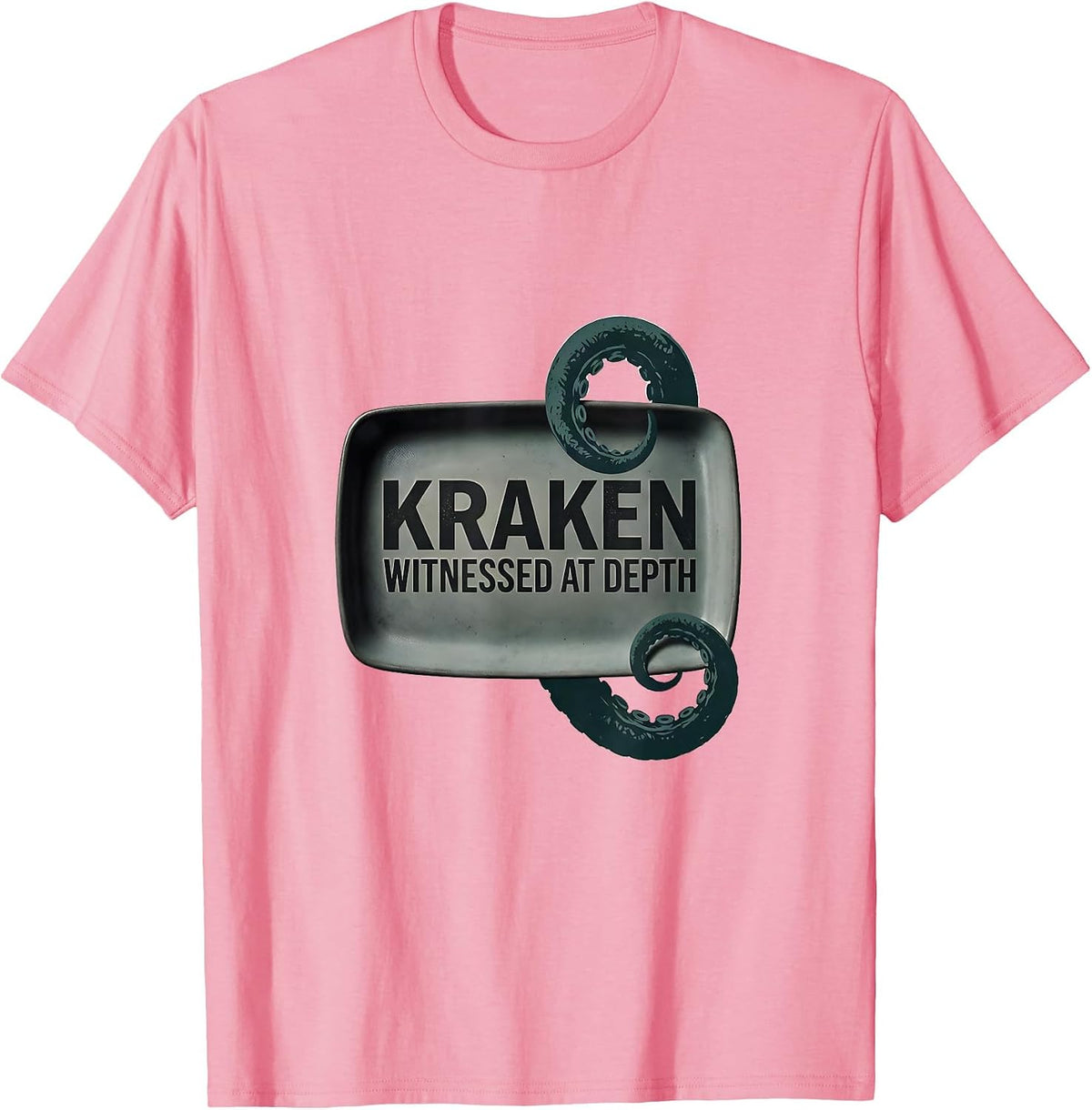 Kraken Witnessed At Depth Minimalist Octopus Lover Gift T-Shirt - Pink