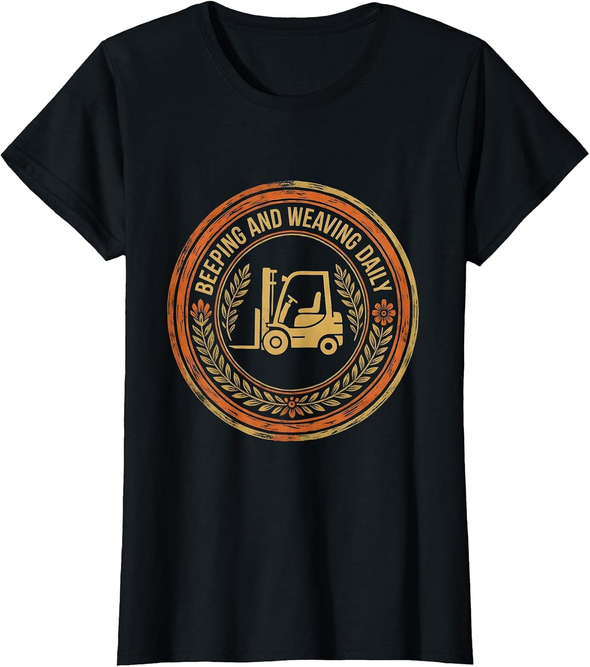 Forklift Certified Beeping and Weaving Daily T-Shirt - Black