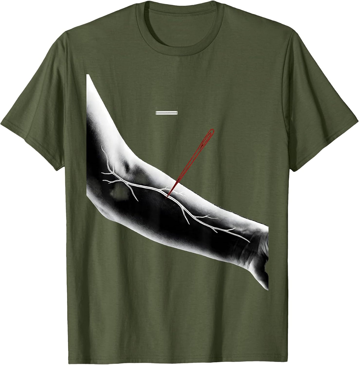 Vein Line Swiss International EMS Paramedic Gift T-Shirt - Olive Green