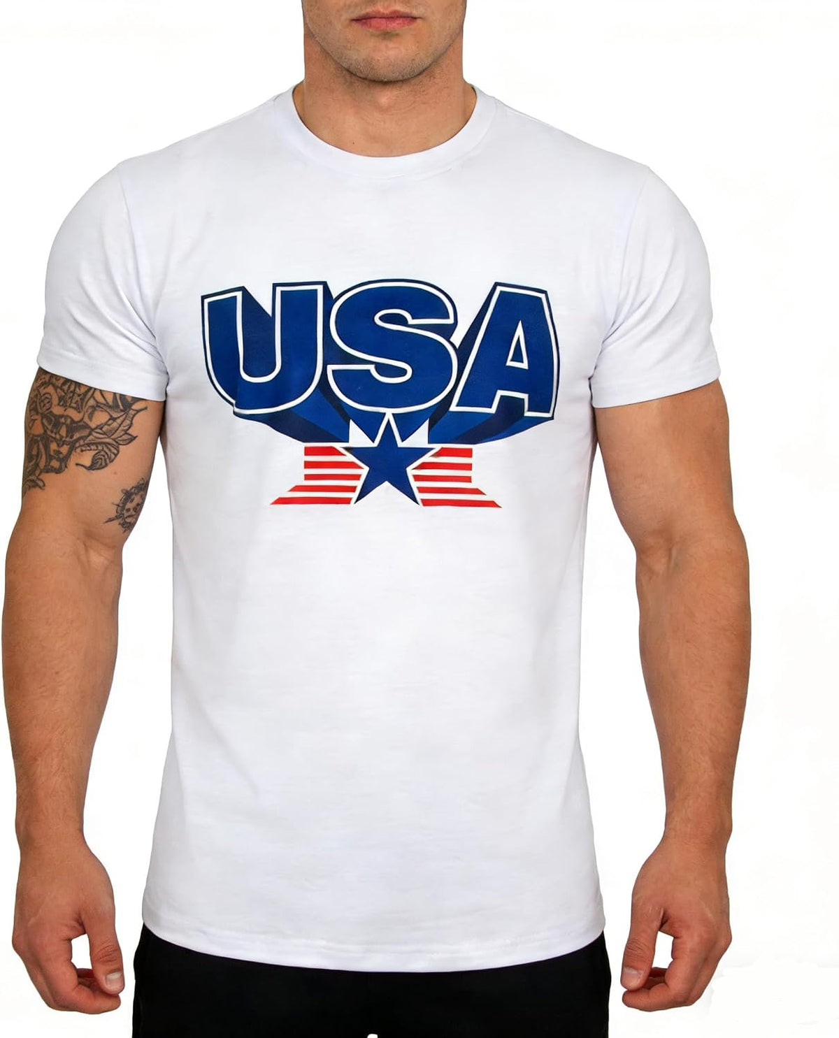 Men's Short Sleeved Patriotic Shirt July 4th US Flag T-Shirt - Z3928
