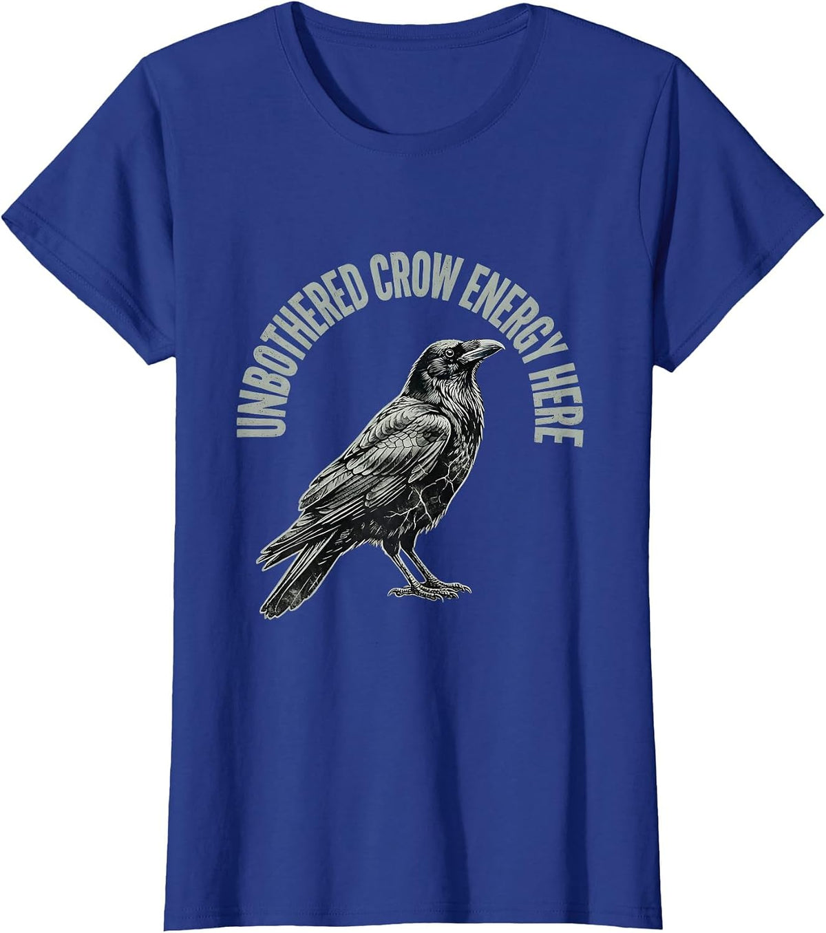 Women's Unbothered Crow Energy Attitude Design T-Shirt - Royal Blue