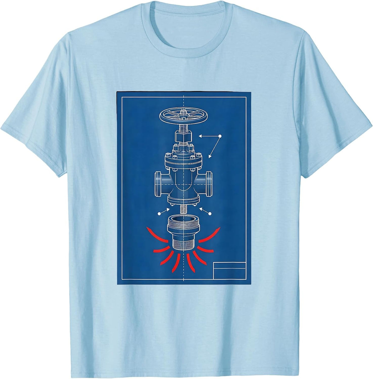 Men's Pressure Relief Valve Funny Plumber Pipefitter Occupation T-Shirt - Baby Blue