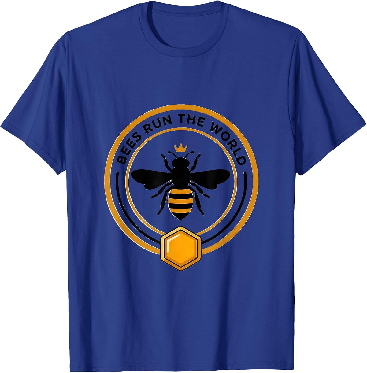 Men's Bees Run The World Bee Lover Design T-Shirt - Royal Blue