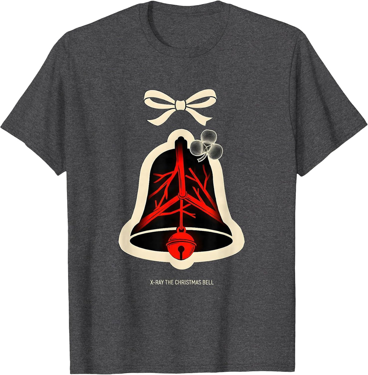 X-Ray The Christmas Bell Funny Radiology Tech Christmas T-Shirt - Dark Heather Grey