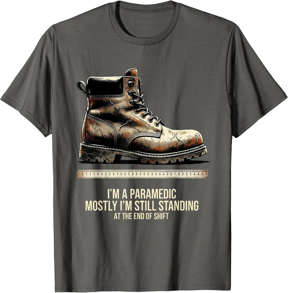 Men's Paramedic Mostly Still Standing At The End Of Shift T-Shirt - Asphalt Grey