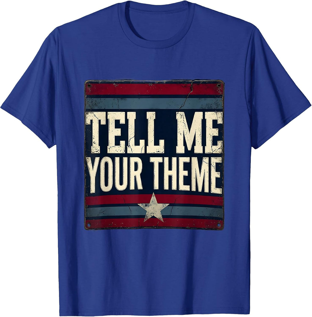 Tell Me Your Theme English Teacher Design T-Shirt - Royal Blue
