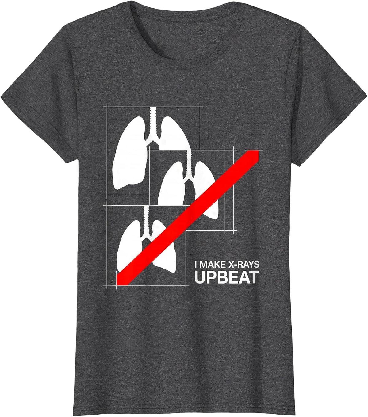 Women's I Make X-Rays Upbeat Bauhaus Modernist Radiology Tech Gift T-Shirt - Dark Heather Grey