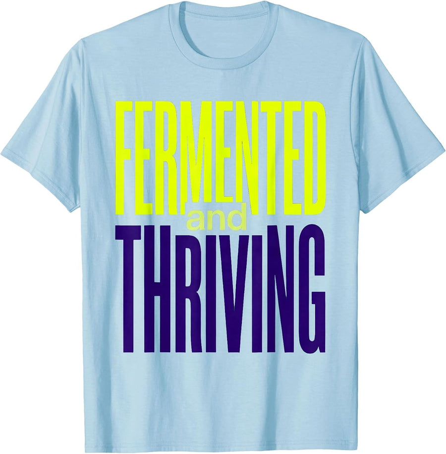 Men's Fermented and Thriving Pickle Lover Design T-Shirt - Baby Blue