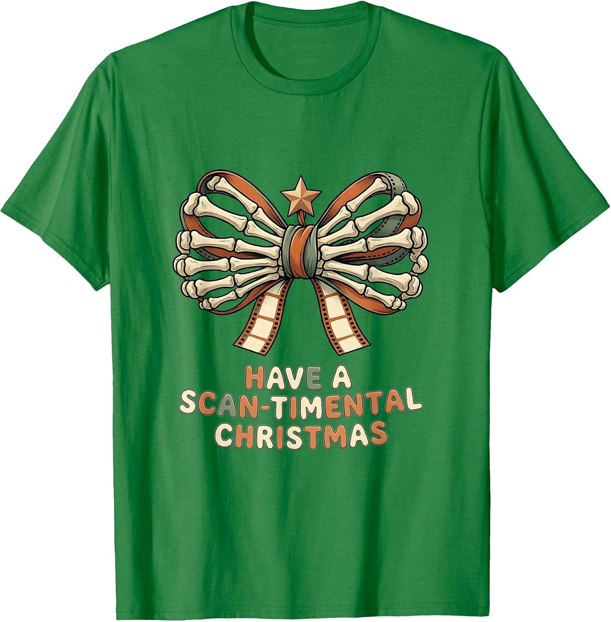 Men's Have A Scan-timental Christmas Radiology Tech Humor Xray CT T-Shirt - Kelly Green