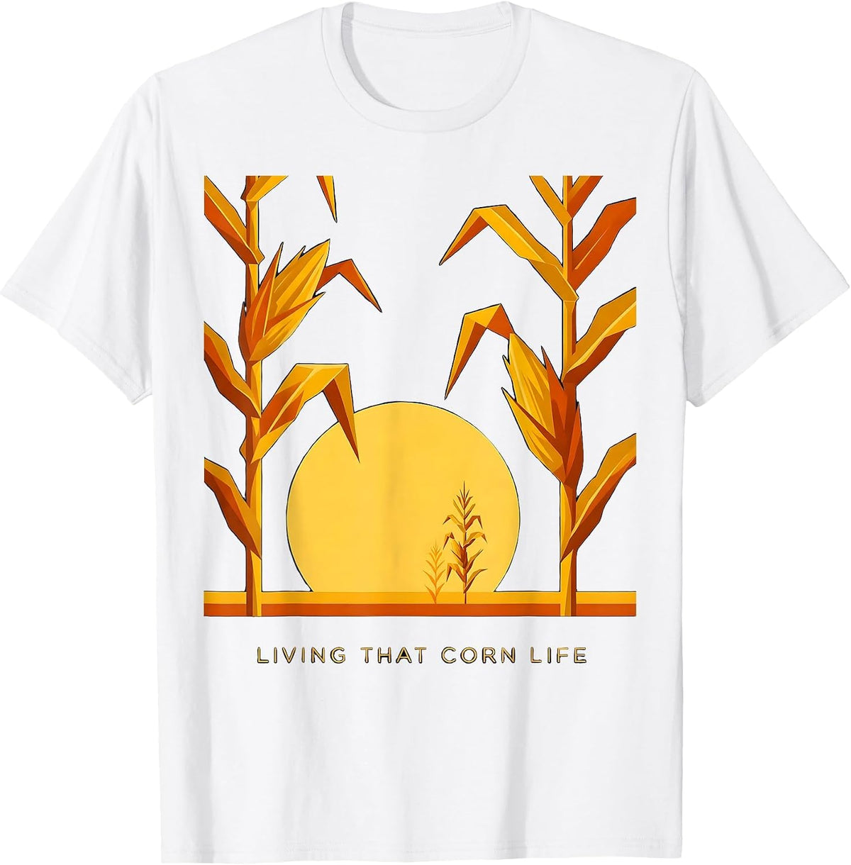 Men's Living That Corn Life Funny Farming Design T-Shirt - White