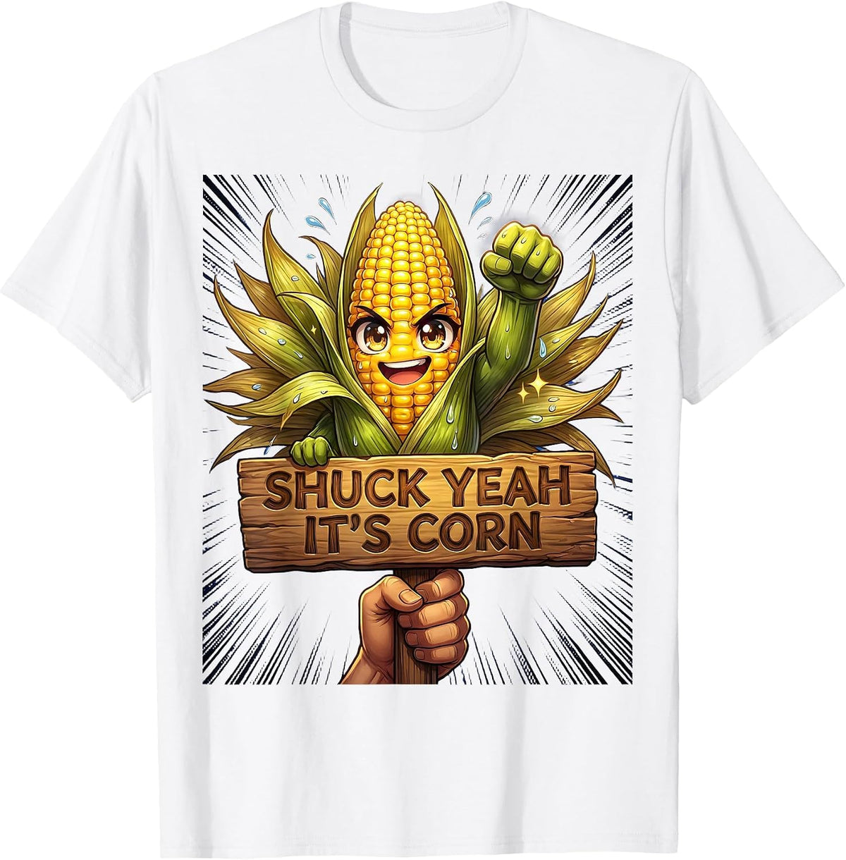 Shuck Yeah It's Corn Funny Corn Lover Design T-Shirt - White