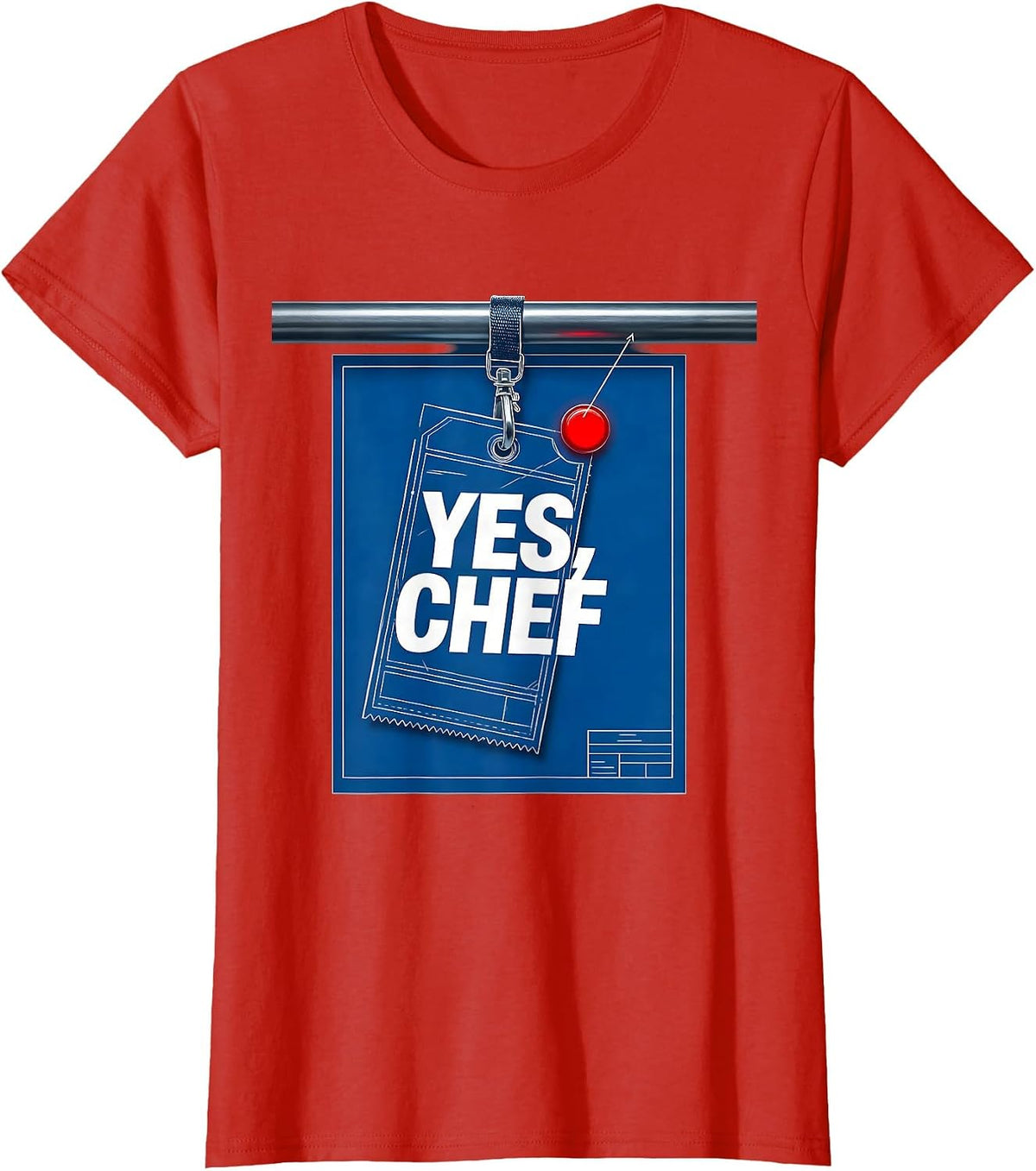 Yes Chef Funny Restaurant Kitchen Staff Sayings for Cooks T-Shirt - Red