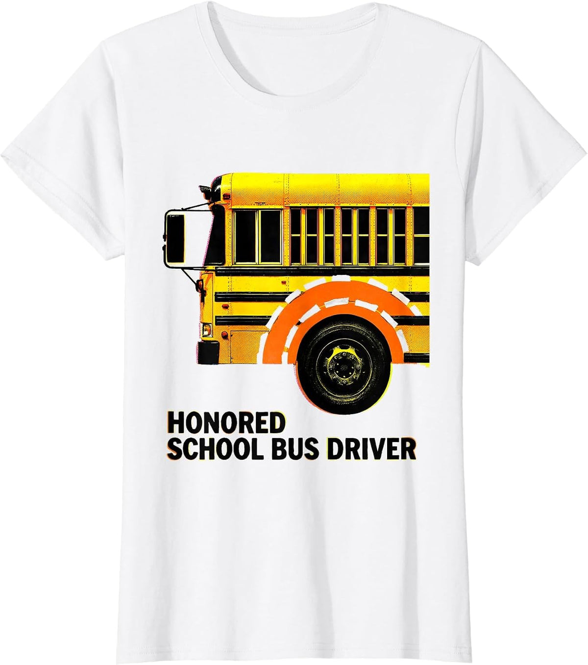 Honored School Bus Driver Risograph School Bus Driver T-Shirt - White