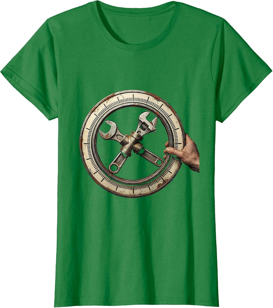 Women's Sealed Pipe Joint Distressed Funny Plumber Gift T-Shirt - Kelly Green