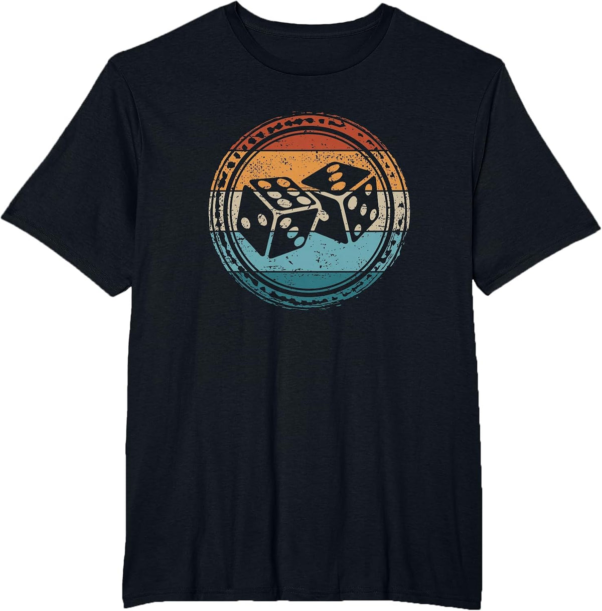 Retro Dice Game Vintage Dice T-Shirt - Black
