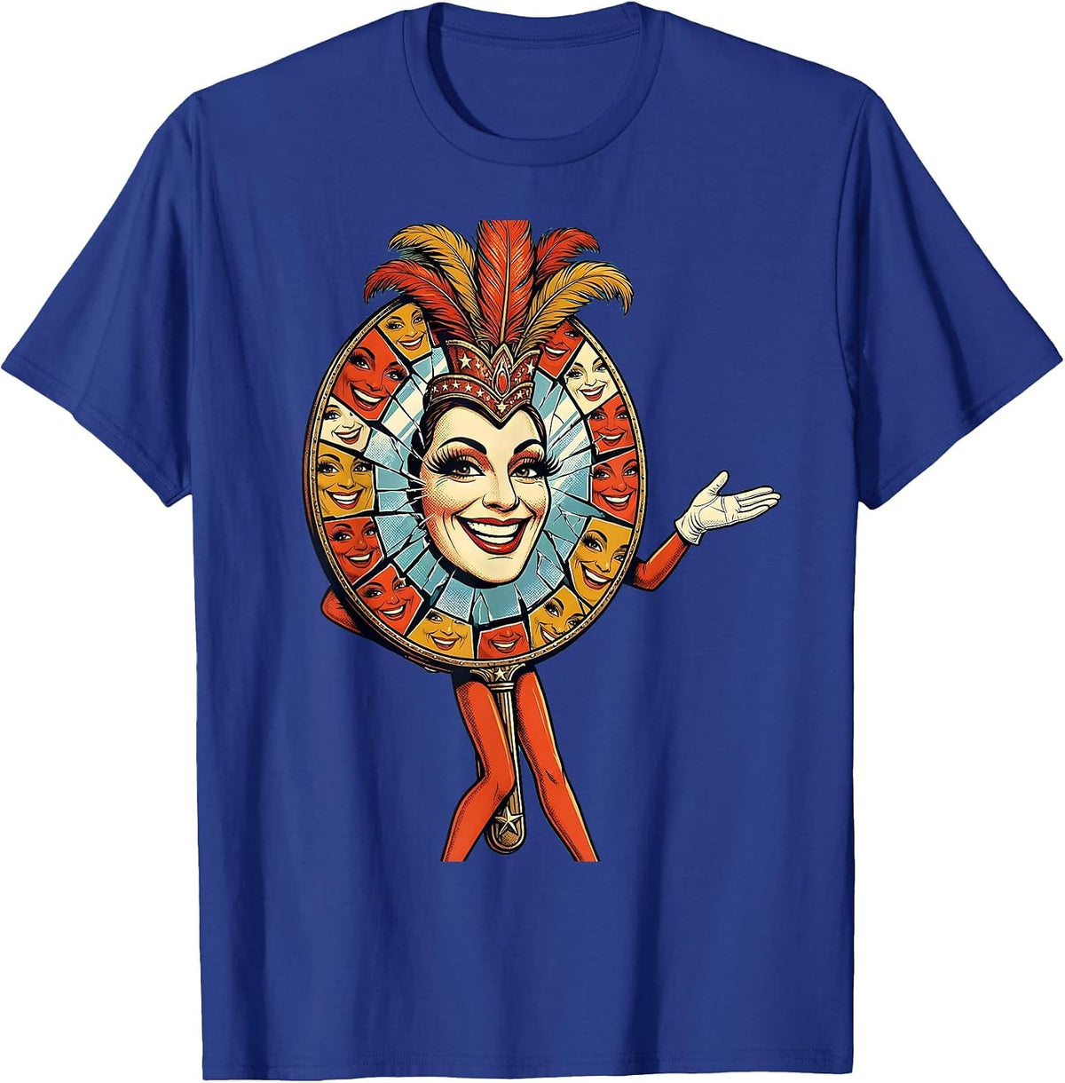 Men's Showgirl Shattered Mirror Reflection Art T-Shirt - Royal Blue