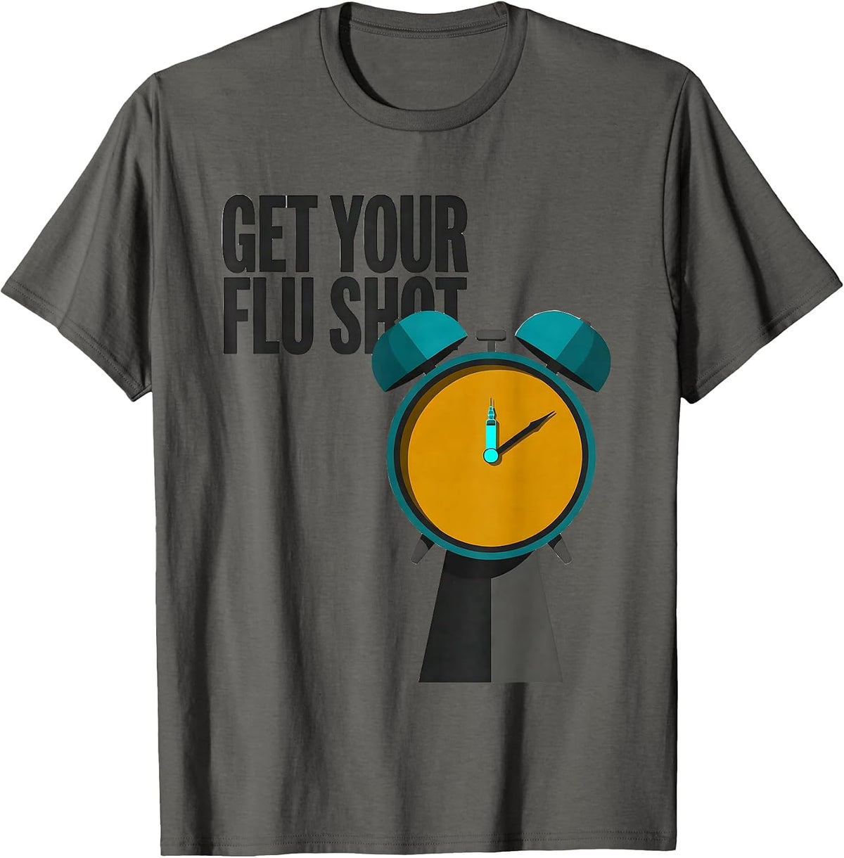 Get Your Flu Shot Midcentury Modern Nurse Medical Assistant T-Shirt - Asphalt Grey