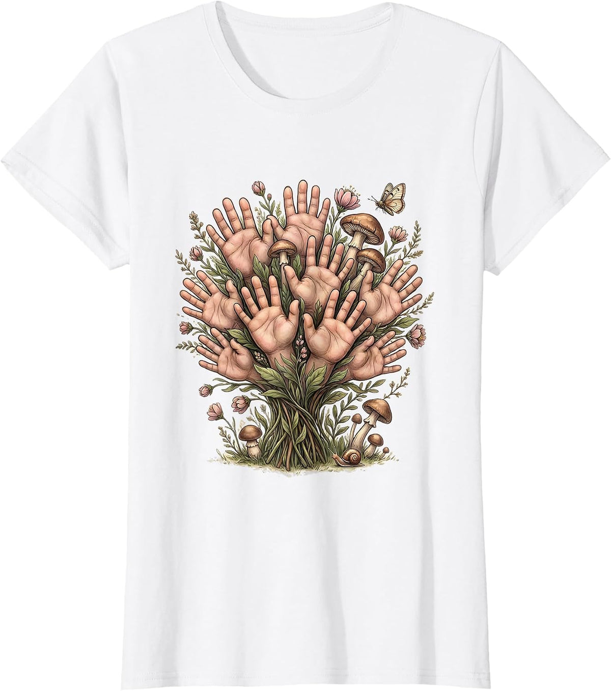 Women's Preschool Teacher Little Hands Paint Print T-Shirt - White