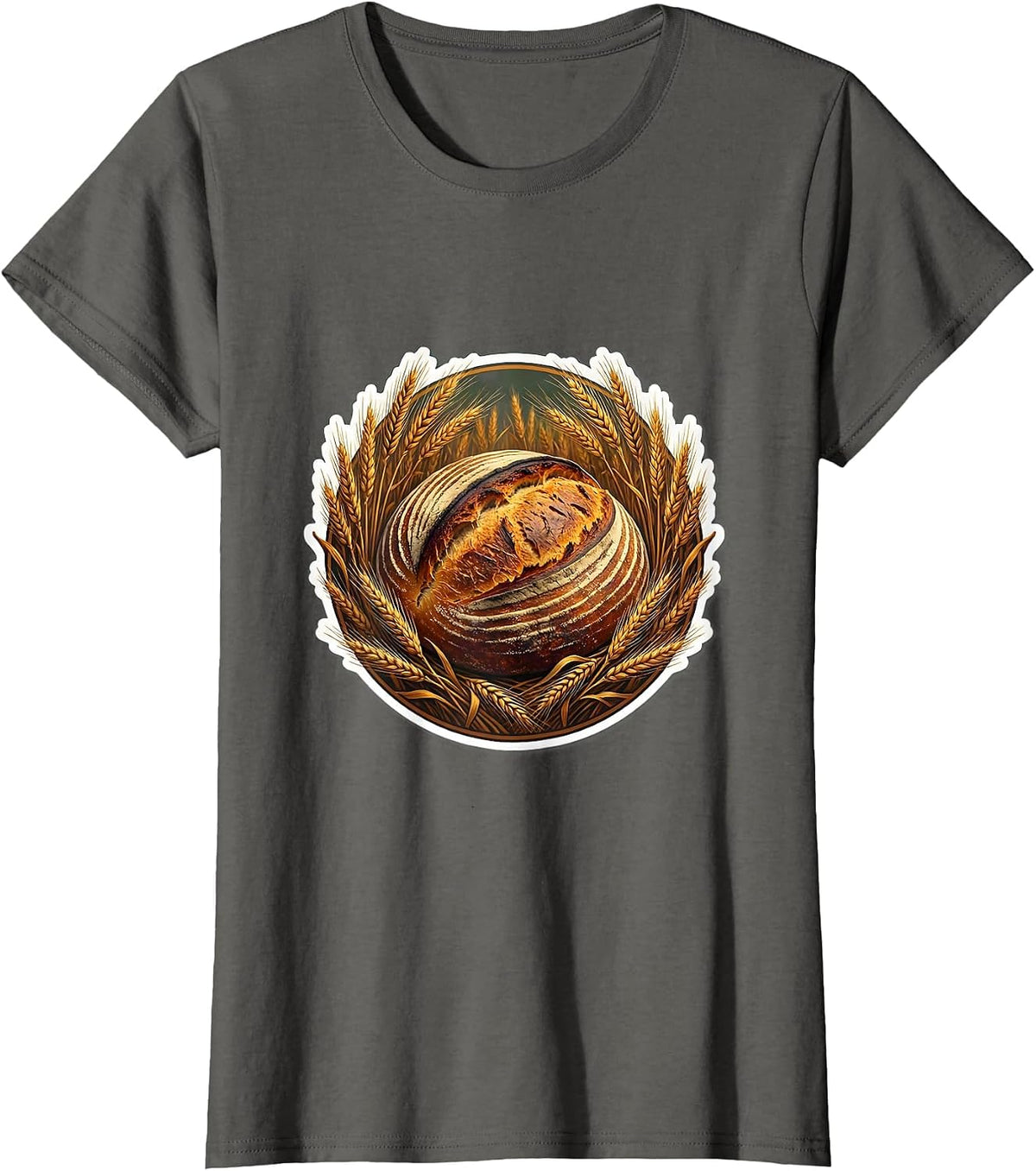 Women's In My Sourdough Era Wild Wheat Wrapped Loaf T-Shirt - Asphalt Grey