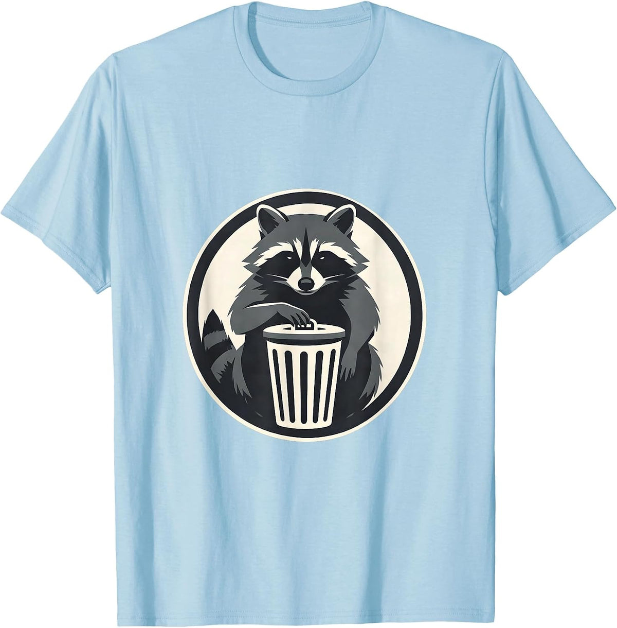 Men's Unimpressed Raccoon Trash Can Scavenger T-Shirt - Baby Blue