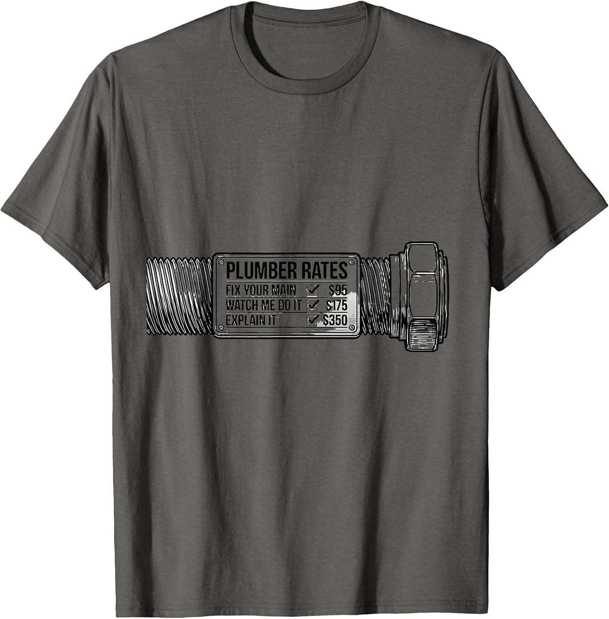 Men's Fix Your Main $95 — Watch Me Do It $175 — Explain It $350 T-Shirt - Asphalt Grey