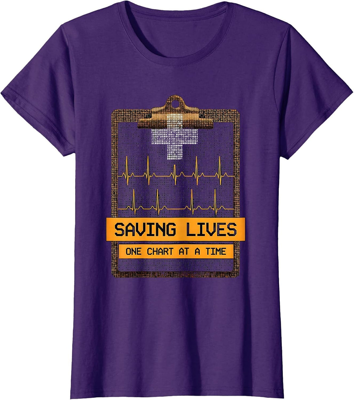 Women's Saving Lives One Chart At A Time Medical Assistant T-Shirt - Purple