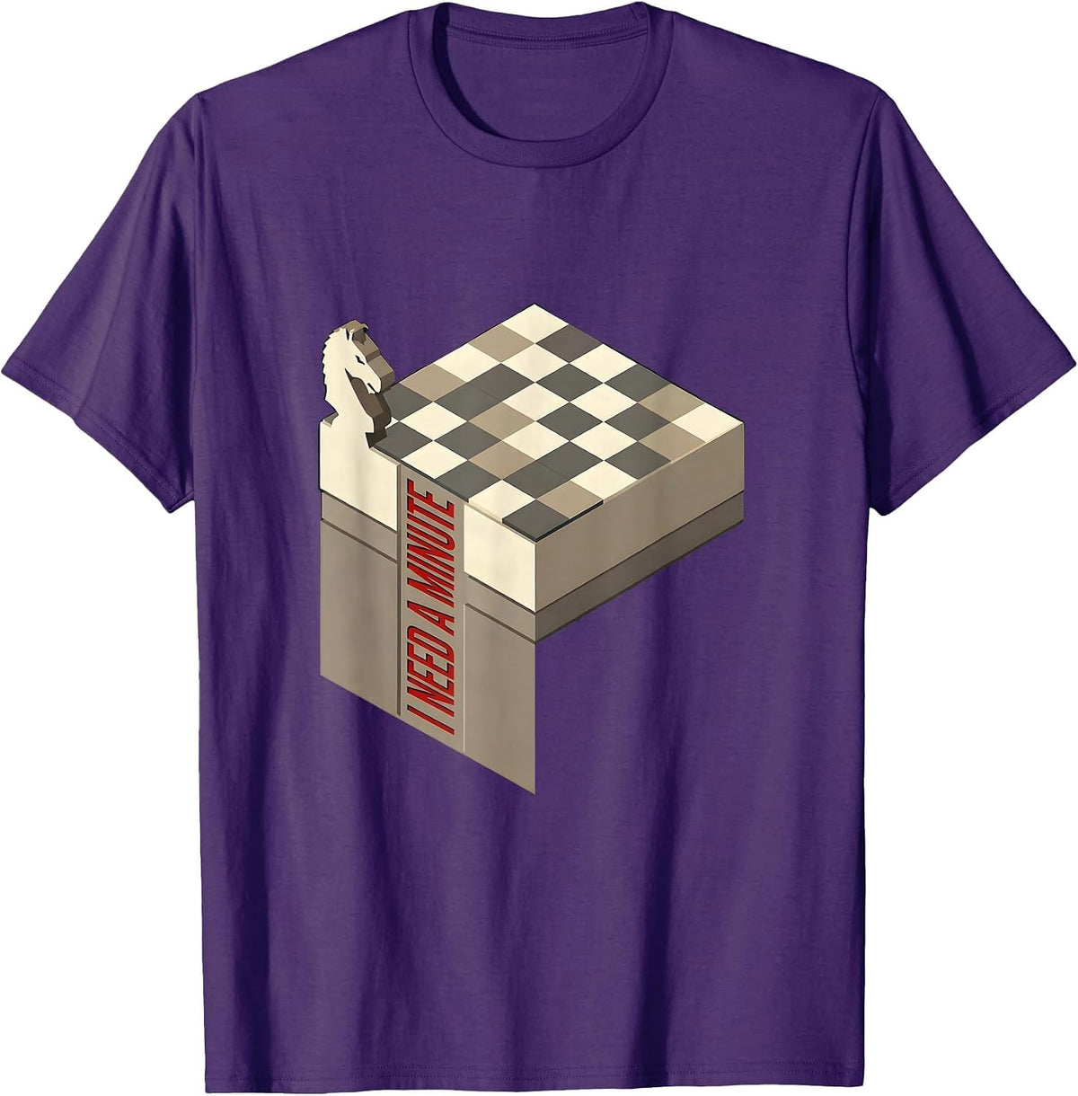 Men's I Need A Minute Funny Chess Lover Board Game Humor Gift T-Shirt - Purple
