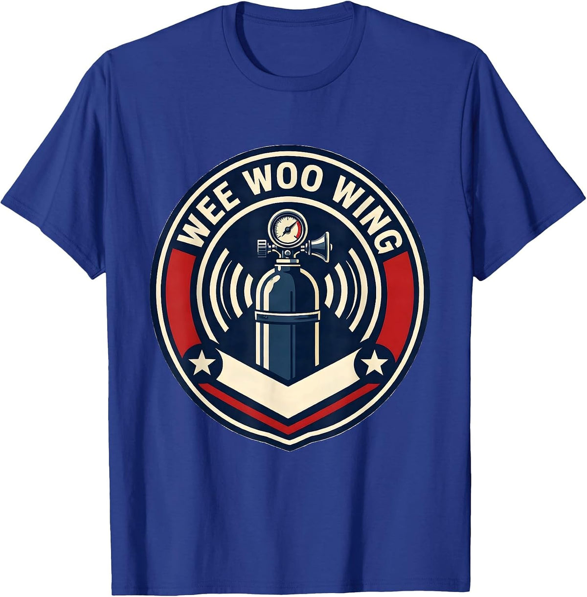 Men's Wee Woo Wing EMT Paramedic EMS Crew Gag Humor T-Shirt - Royal Blue