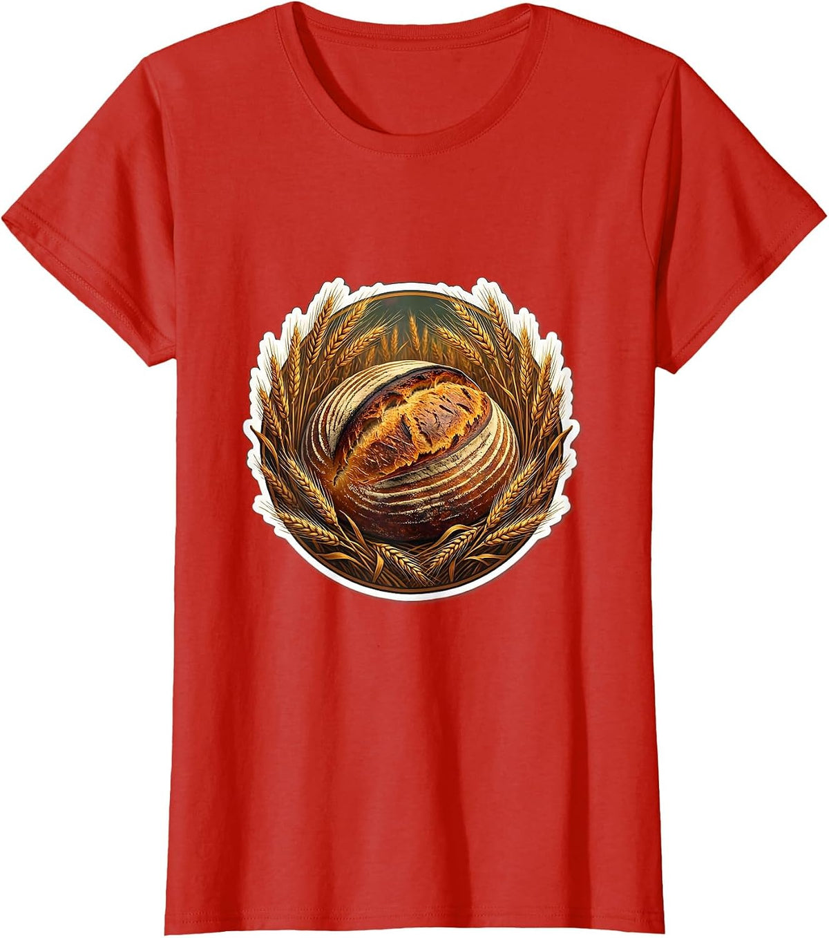 Women's In My Sourdough Era Wild Wheat Wrapped Loaf T-Shirt - Red