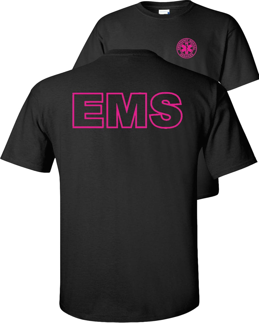 FAIR GAME EMS T-Shirt Emergency Medical Servicest-Pink Design-Black-XL - As Pictured
