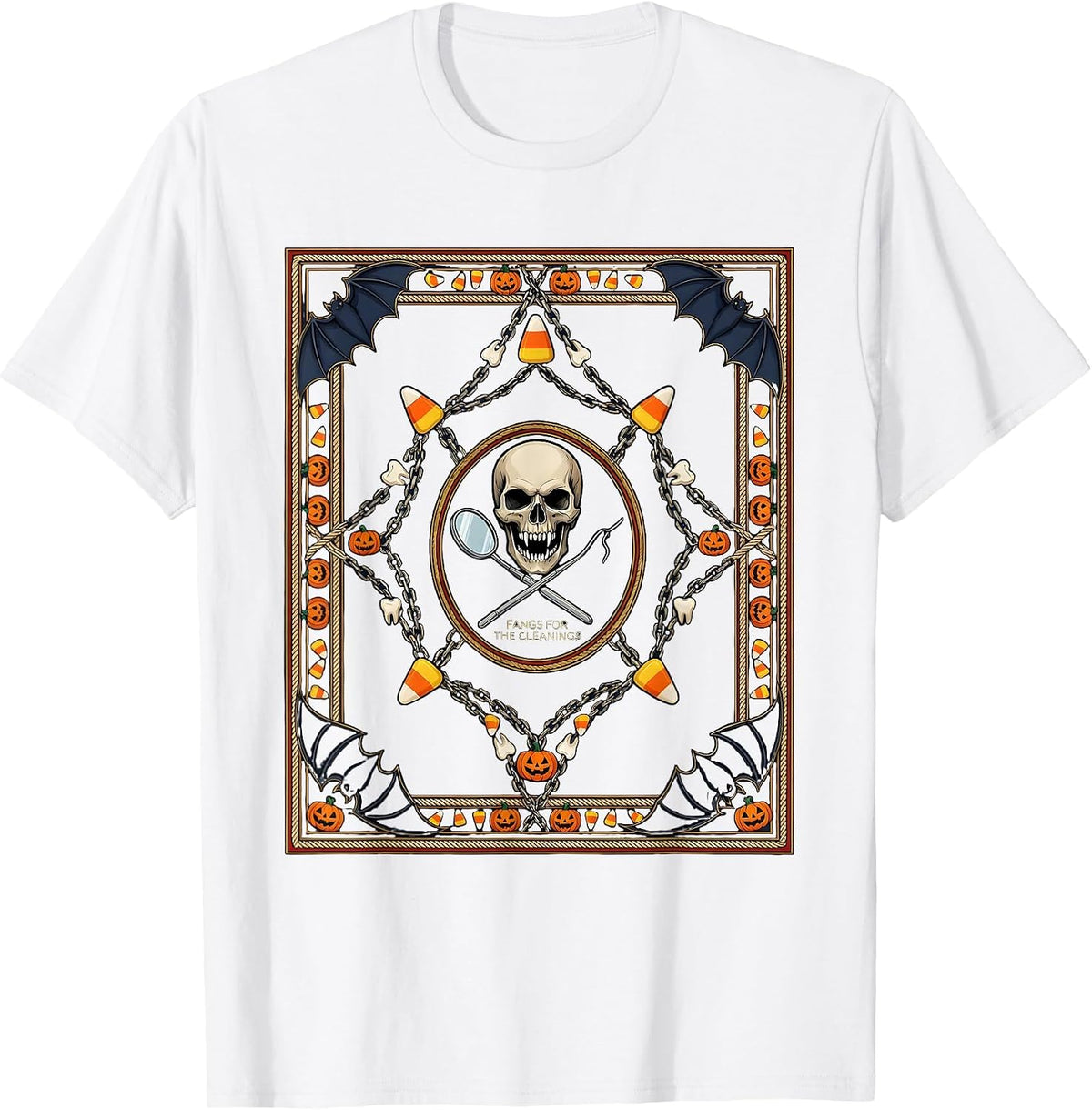 Men's Boo Crew Dentist Fangs For The Cleanings T-Shirt - White
