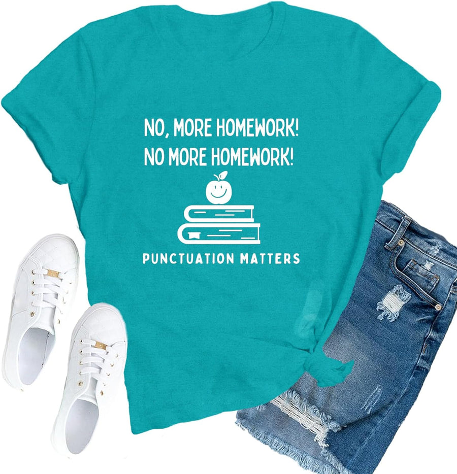 English Teacher Shirts for Women Teacher Life T-Shirt - Cyan