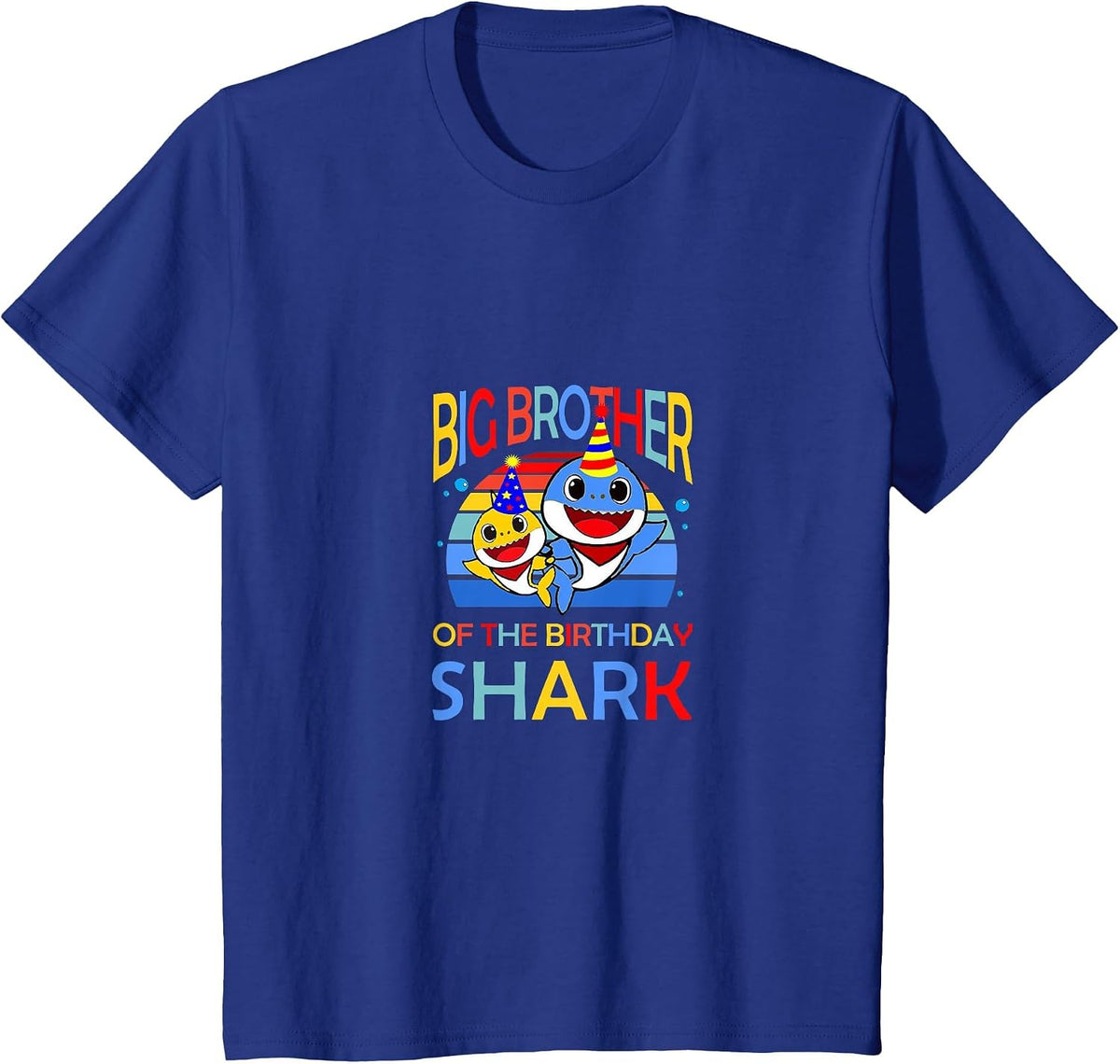 Big Brother of The Birthday Shark Bro Matching Family T-Shirt - Royal Blue