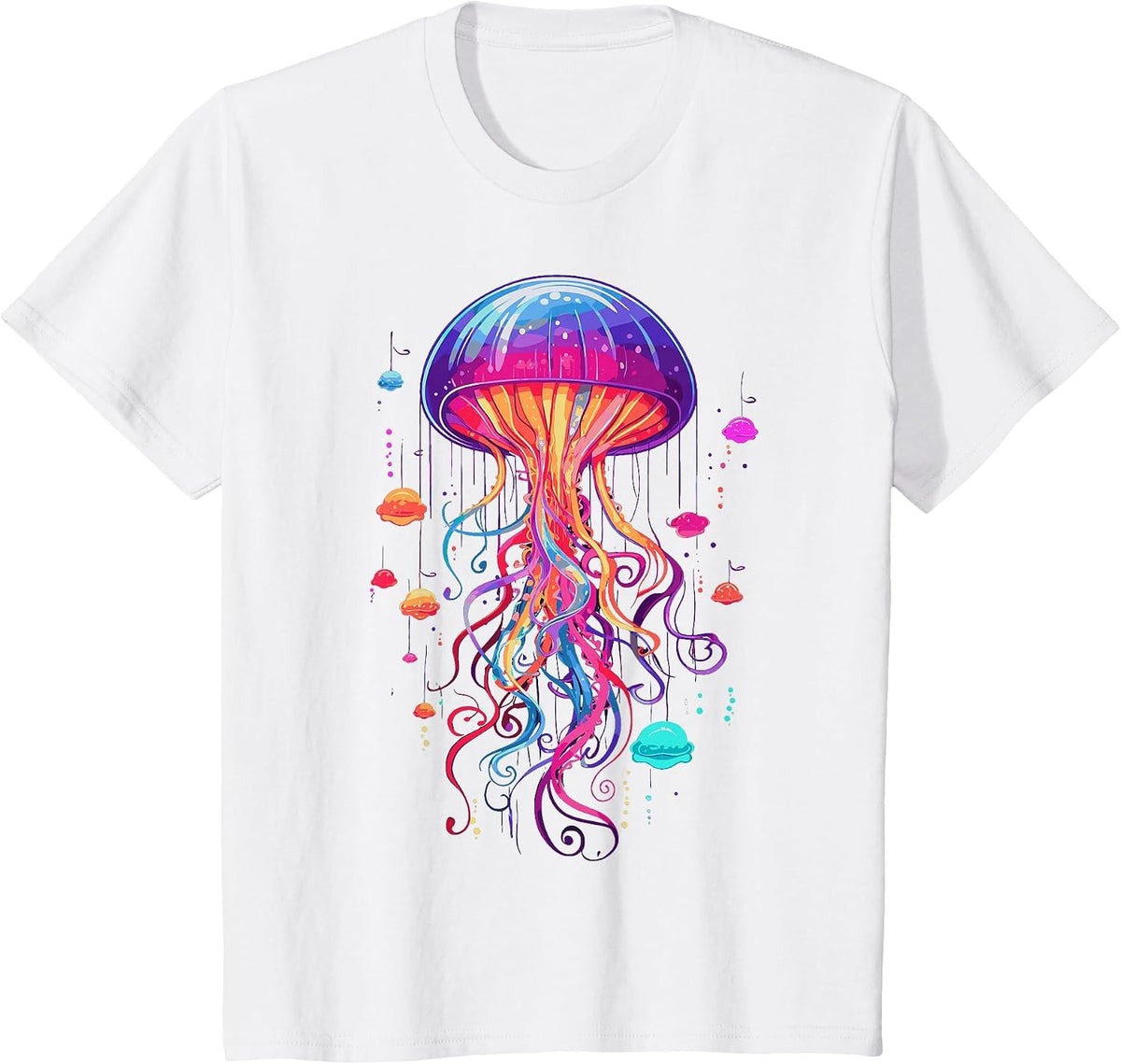Jellyfish Ocean Animal Scuba Diving Rainbow Jelly Fish T-Shirt - White